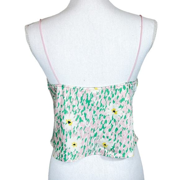 Floral Top Green and Pink Size M - Picture 3 of 3